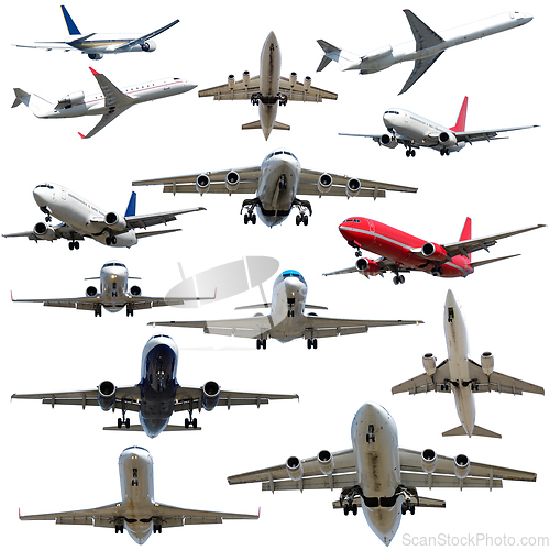 Image of Plane collection isolated on a white background. High resolution