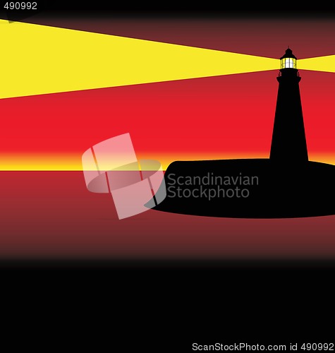 Image of Lighthouse at sunset