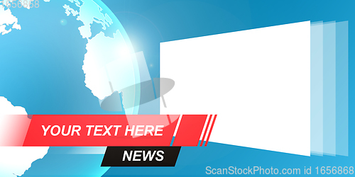 Image of Template, mockup for breaking news screen on TV, video, online newspapers and magazines. Copyspace to insert image and text