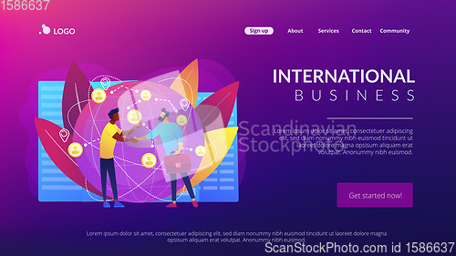 Image of International business concept landing page.