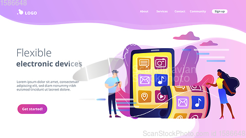 Image of Foldable smartphone concept landing page.