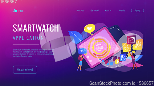 Image of Smartwatch app concept landing page.