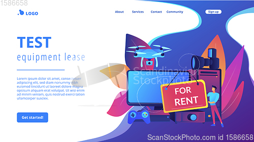 Image of Renting electronic device concept landing page.