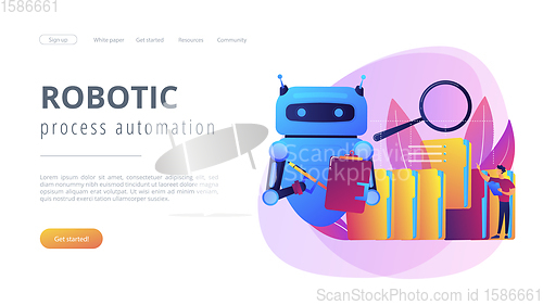 Image of Robotic process automation concept landing page.