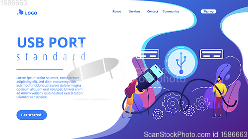 Image of USB connection concept landing page.