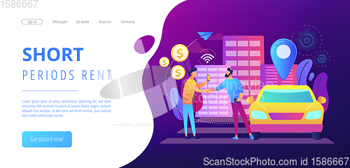 Image of Carsharing service concept landing page.