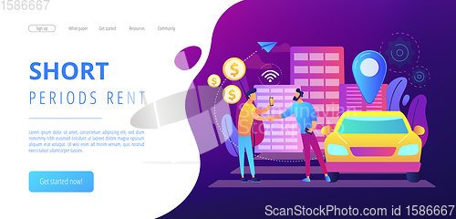 Image of Carsharing service concept landing page.