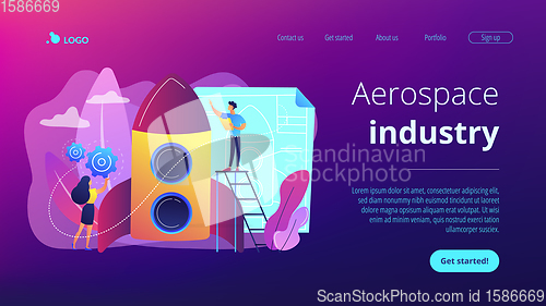 Image of Space technology concept landing page.