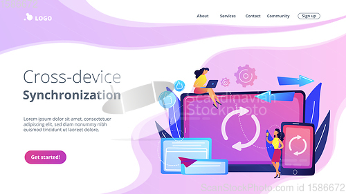 Image of Cross-device syncing concept landing page.