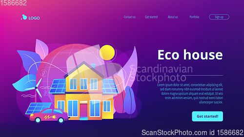 Image of Eco house concept landing page.