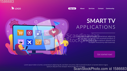 Image of Smart TV applications concept landing page.