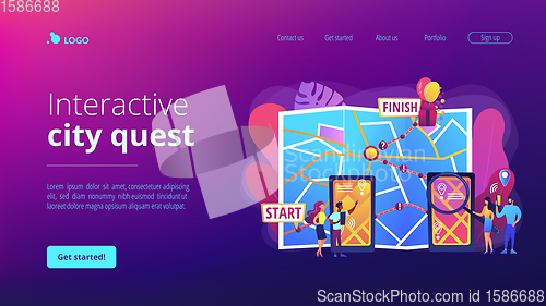 Image of Interactive city quest concept landing page