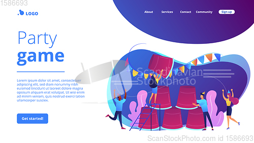 Image of Party game concept landing page.