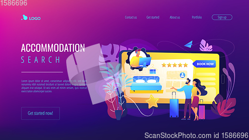 Image of Hotel booking call center concept landing page