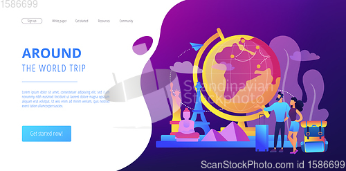 Image of Traveling the world concept landing page