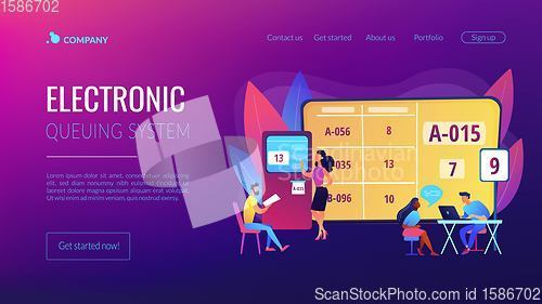 Image of Electronic queuing system concept landing page