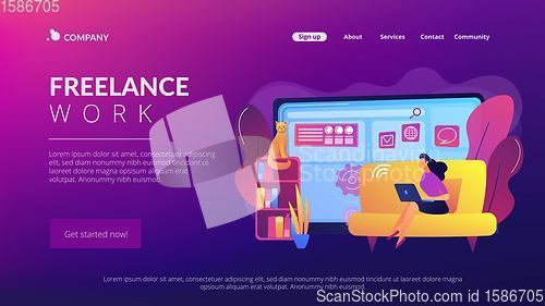 Image of Freelance work concept landing page