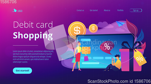 Image of Debit cardconcept landing page.