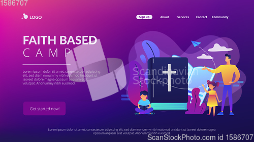 Image of Religious summer camp concept landing page.