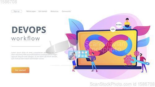 Image of DevOps team concept landing page