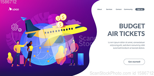 Image of Low cost flights concept landing page