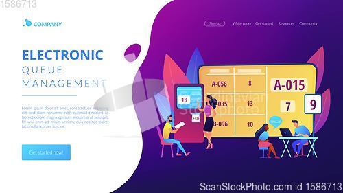 Image of Electronic queuing system concept landing page