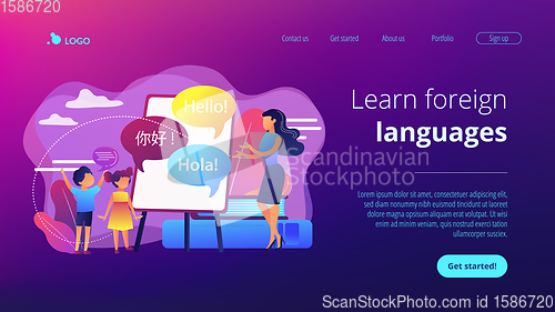 Image of Computer programming camp concept landing page.