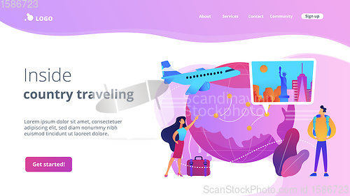 Image of Inside country traveling concept landing page.