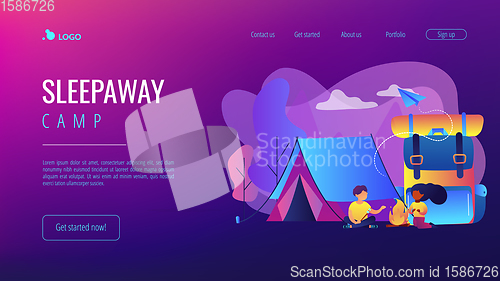 Image of Summer camp concept landing page.