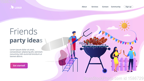 Image of Backyard party concept landing page.