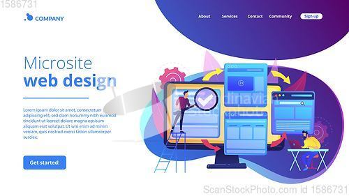 Image of Microsite development concept landing page