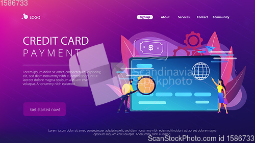 Image of Plastic moneyconcept landing page.