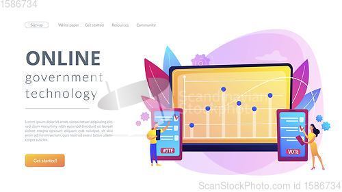 Image of Electronic voting concept landing page