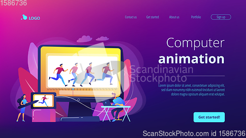 Image of Computer animation concept landing page