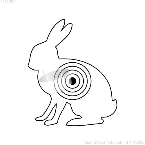 Image of Icon of hare silhouette with target 