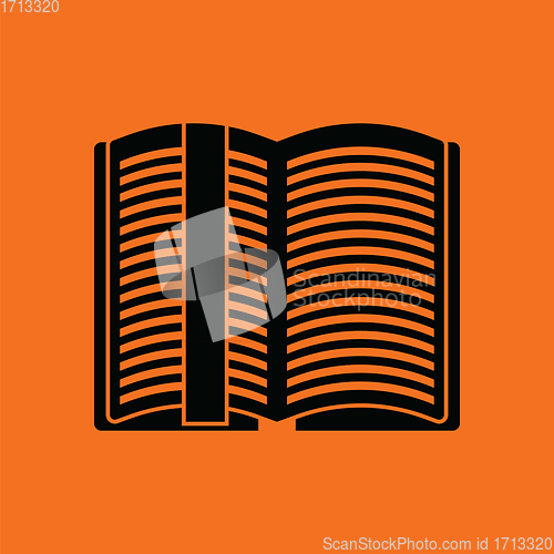 Image of Open book with bookmark icon