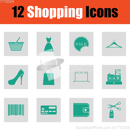 Image of Shopping icon set