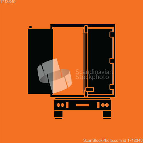 Image of Truck trailer rear view icon
