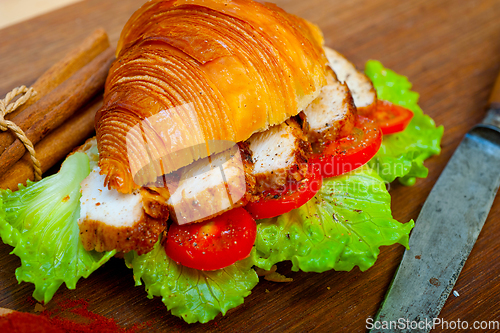 Image of savory croissant brioche bread with chicken breast