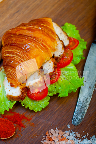 Image of savory croissant brioche bread with chicken breast