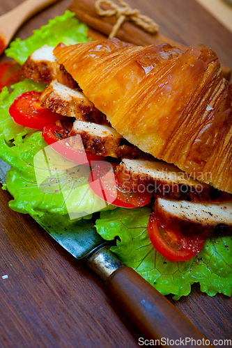 Image of savory croissant brioche bread with chicken breast