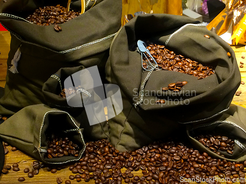 Image of coffee beans on bags