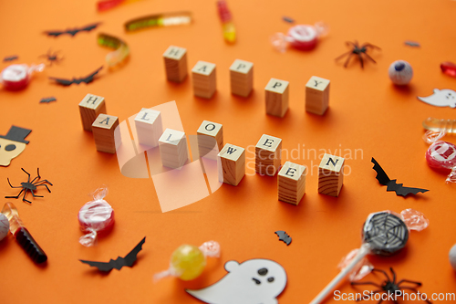 Image of trick or treat letters and halloween sweets
