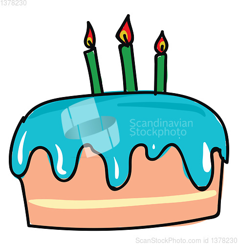 Image of Image of birthday cake, vector or color illustration.