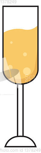 Image of Image of champagne - in a glass, vector or color illustration.