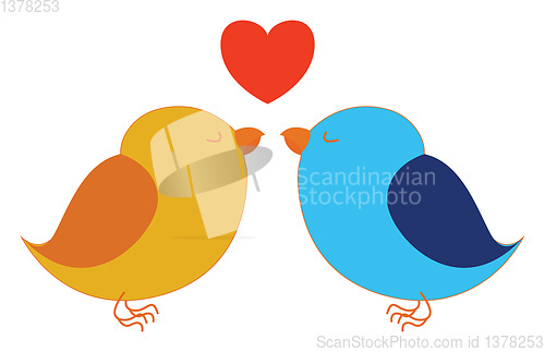 Image of Image of love bird, vector or color illustration.