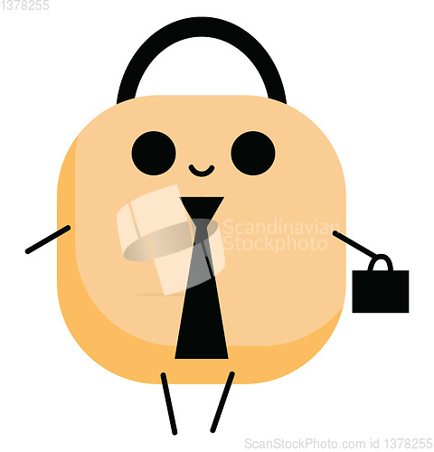 Image of Lock with bag, vector or color illustration.