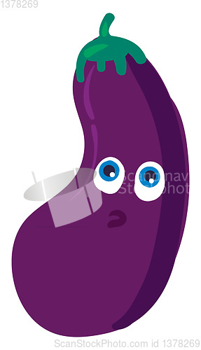 Image of Surprised eggplant, vector or color illustration.