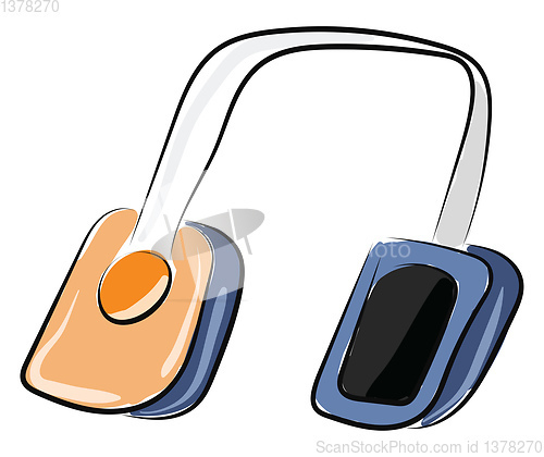 Image of Man with headphone, vector or color illustration.
