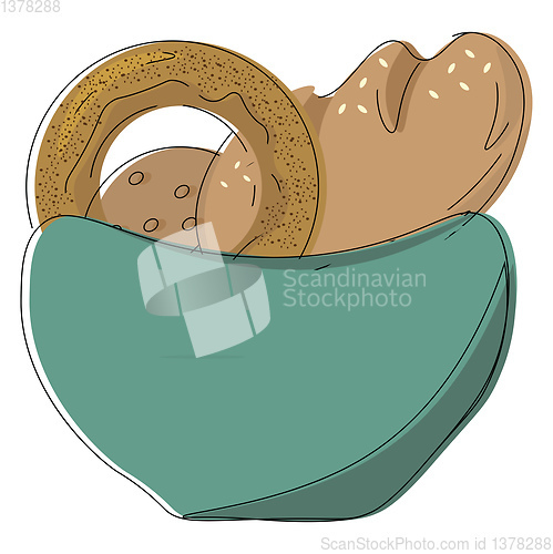 Image of Various bread, vector or color illustration.